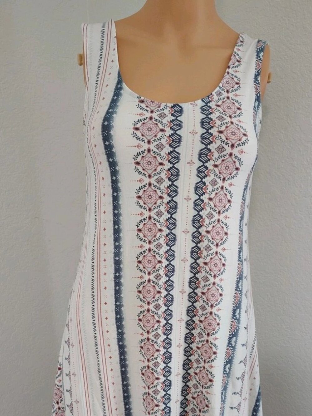 Vintage Mudd Y2K White/Cream Sleeveless Striped Sundress Size XS Mini Dress